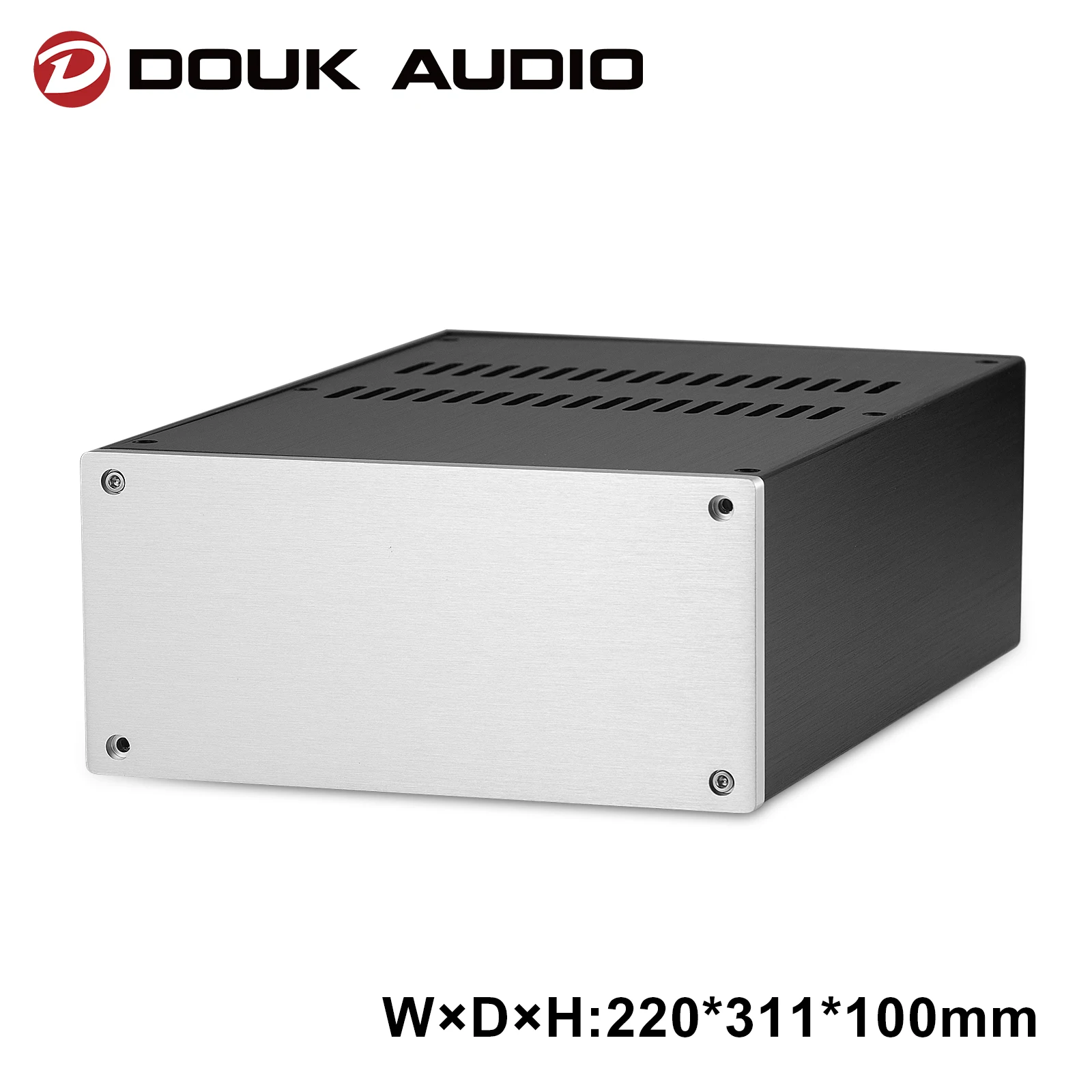 

Douk Audio HiFi Aluminium Enclosure Chassis for Amplifier Power Box DIY Case Metal Case (W220×D311×H100mm)