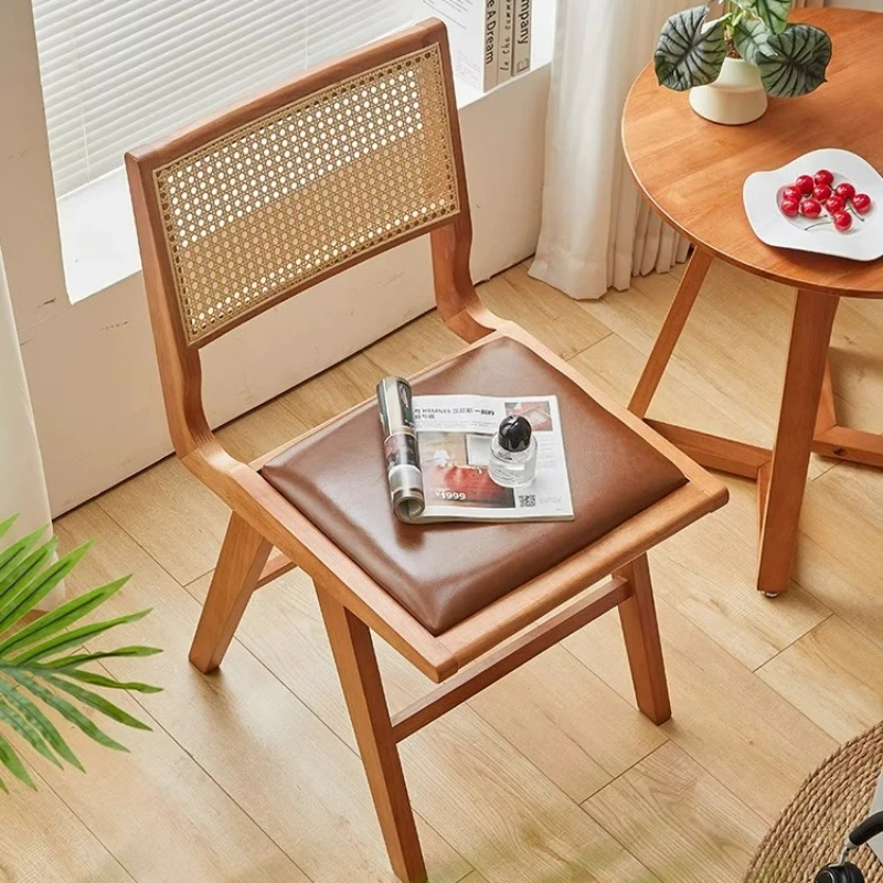 

Living Room Wooden Dining Chairs Kitchen Nordic Ergonomic Rattan Dining Chairs Restaurant Modern Cadeira Home Furniture MR50DC