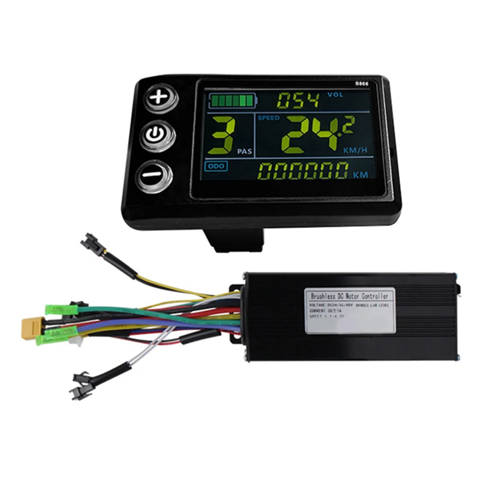 

24-48V 750W 1000W Electric Bike Controller+ S866 LCD Display Panel Ebike Controller Set Color Screen Instrument Ebike Accessorie