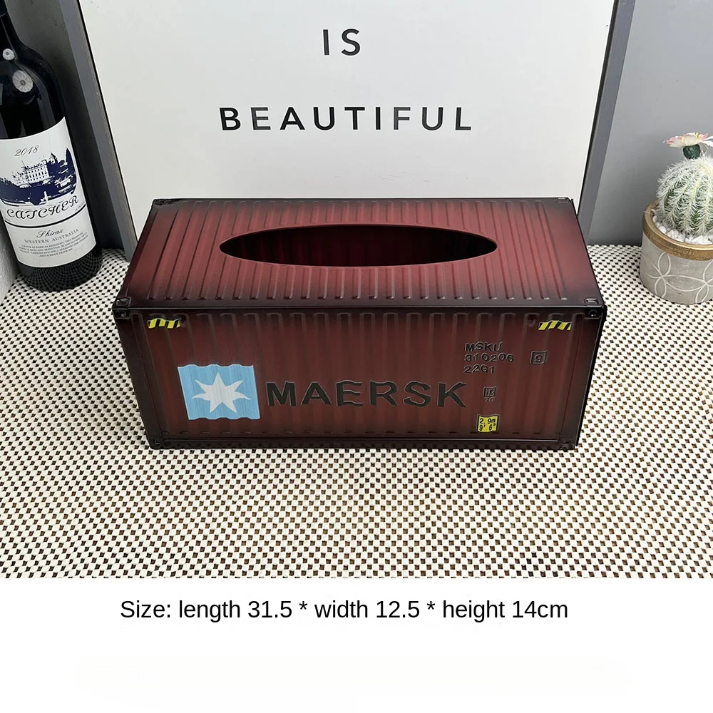Retro Industrial Style Container Tissue Box Home Living Room Iron Creative Desktop Decoration Restaurant Paper Box Decoration 4