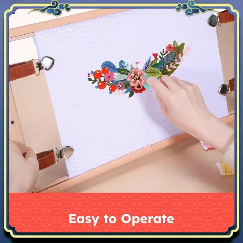 Latest Wooden Crossstitch Frame-Needle Point Embroidery Tapestry Scroll Frame-Embroidery Tapestry Quilting Frame For Embroidery