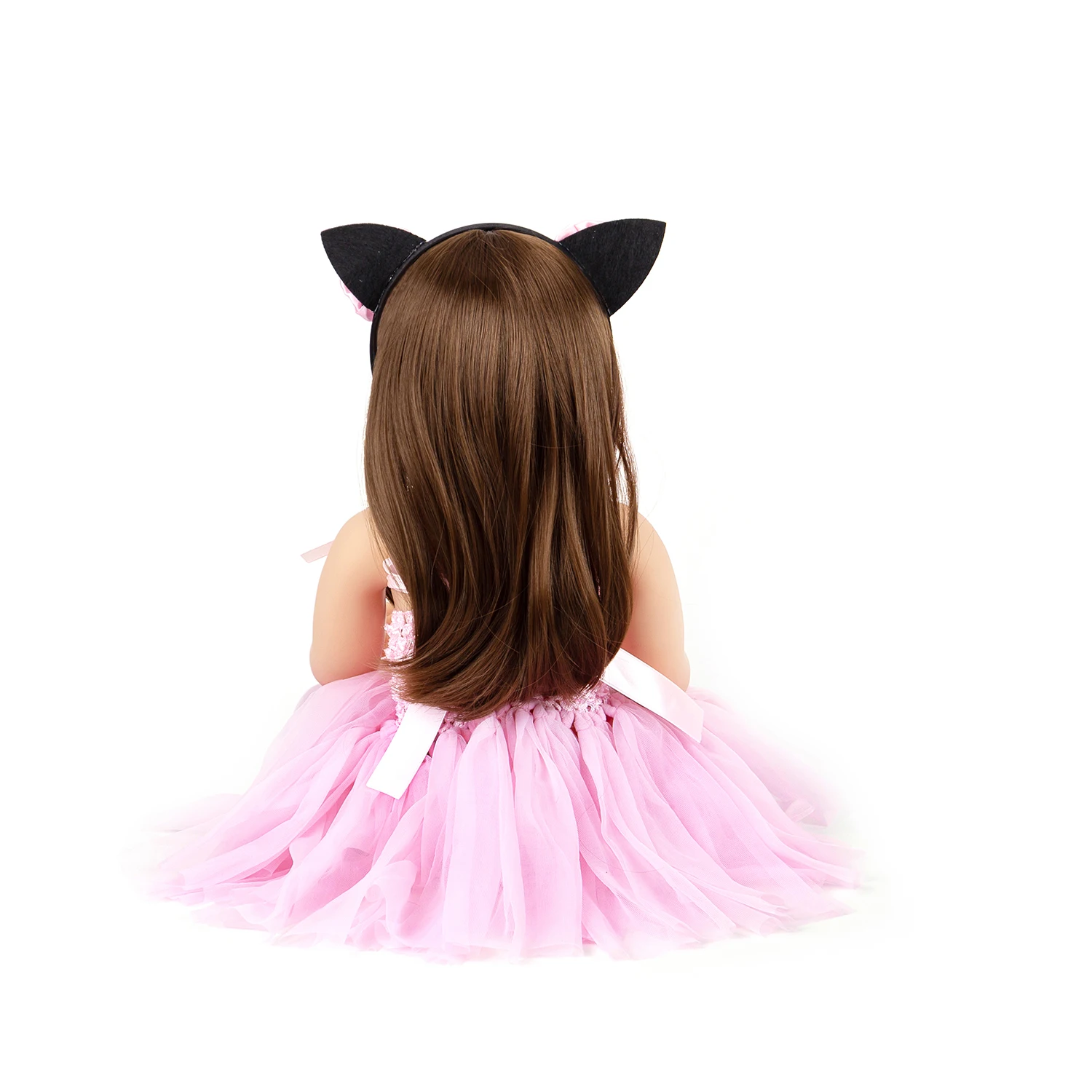 Bebê Reborn corpo todo em silicone boneca princesa Coelhinho 55cm +  Roupinhas