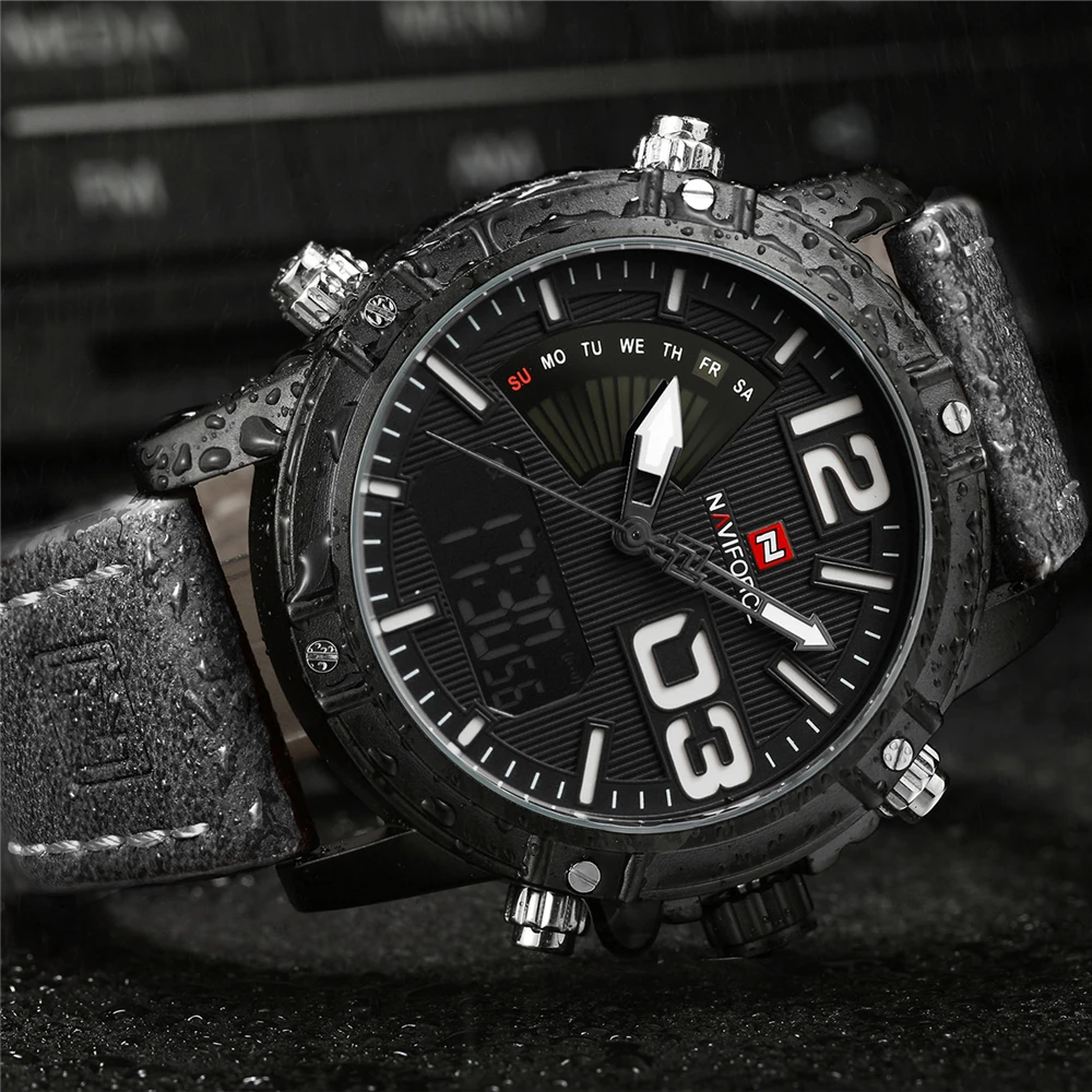 2020 Top Luxury Brand NAVIFORCE Men Sports Watches Waterproof Quartz Clock Male Fashion Leather Wrist Watch Relogio Masculino