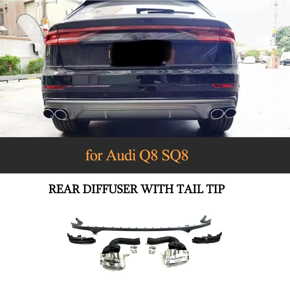 RearDiffuserLipwithExhaustMufflerTipsforAudiQ8Sport2022PP
