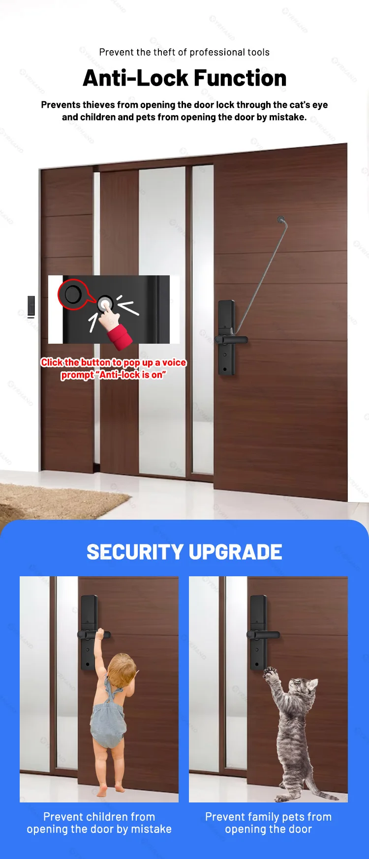 cerradura inteligente Unlock Fingerprint IC Card Password Mode Temporary Passwor