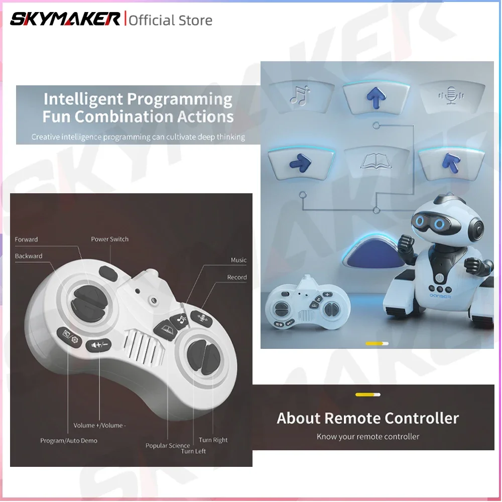JJRC R22 RC Robot Sensing CADY WIDA Intelligent Toy Programing Education Music Dance Robots Auto Follow Gesture Control Toys 5