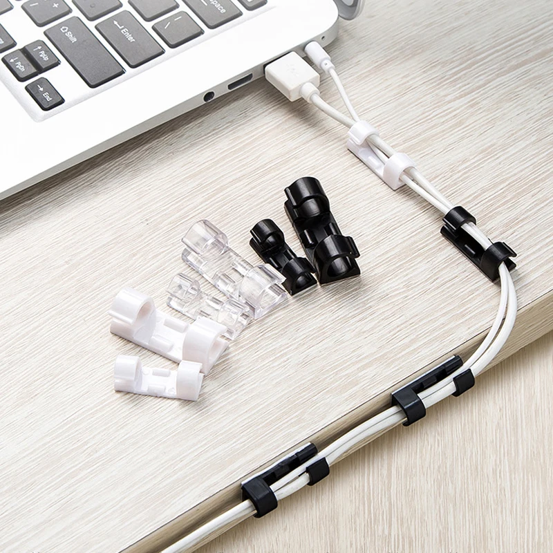 20pcs/set Self Adhesive Cable Clips USB Charger Data Line Organizer Cable Winder Line Fixer Desk Organizers Office Supplies