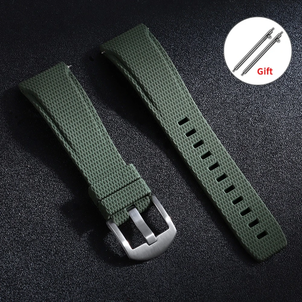 Curved End FKM Rubber Sport Bracelet Quick Release Waterproof Wristband
