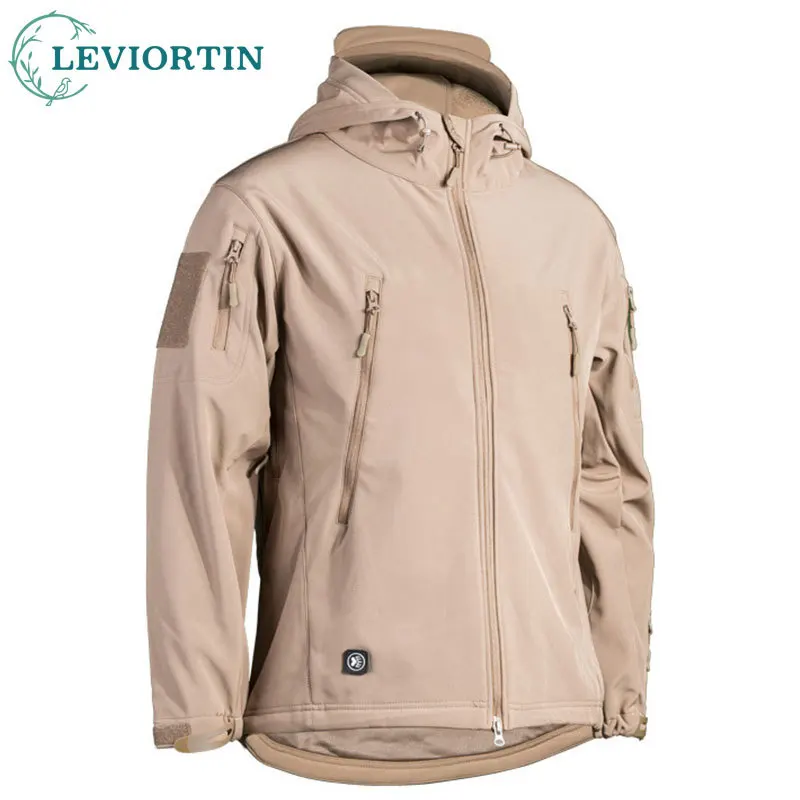 Military Shark Skin Soft Shell Jackets Men Tactical Windproof Waterproof Jacket Men Army Combat Jackets Male Hooded Bomber Coats