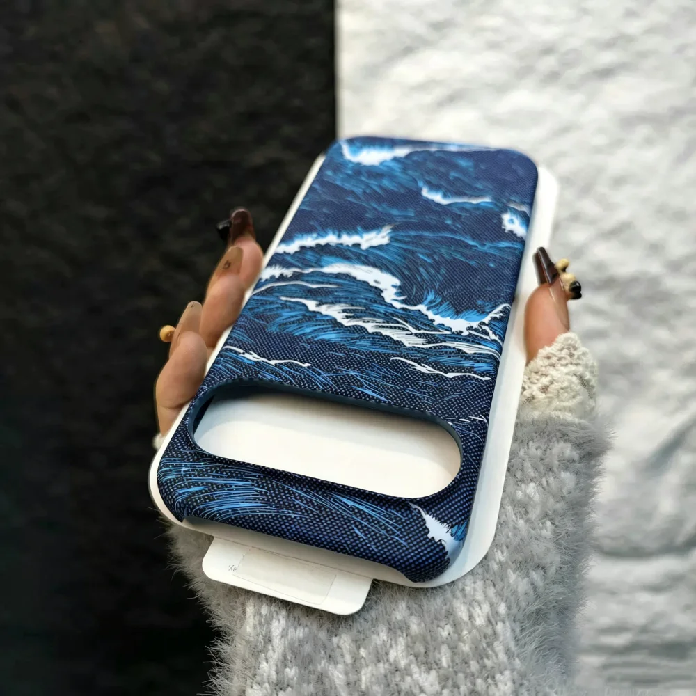 Slim Carbon Fiber Texture Matte Frameless Phone Case with MagSafe Compatibility