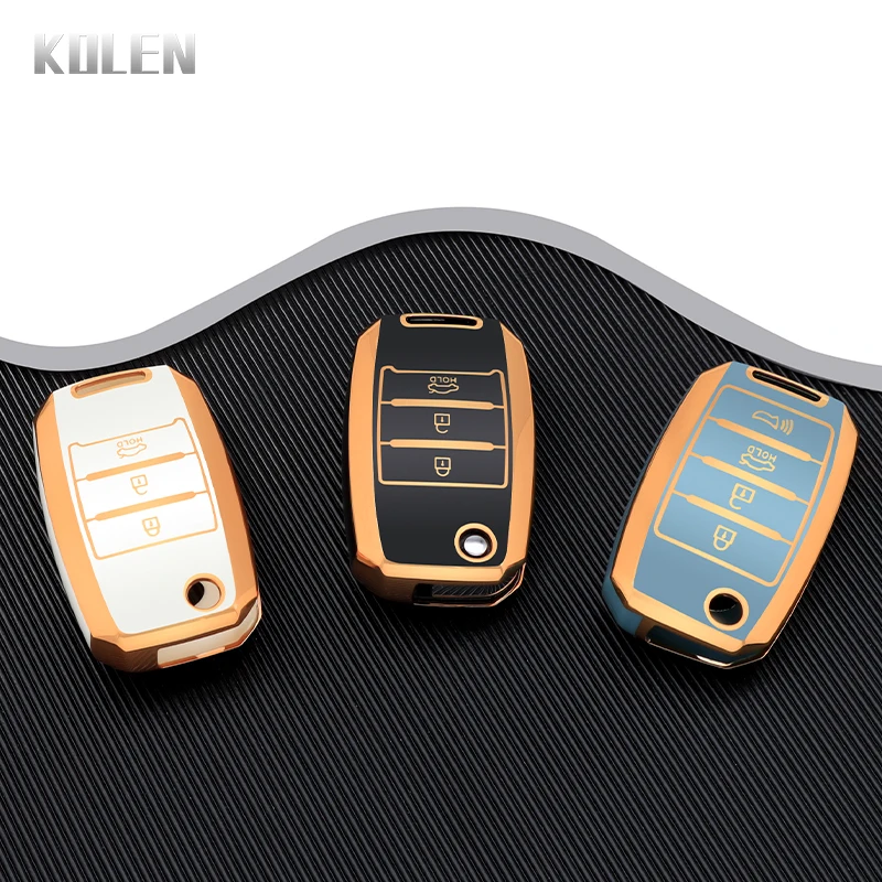 Enhanced TPU Car Flip Key Case Cover with 3 to 4 Buttons