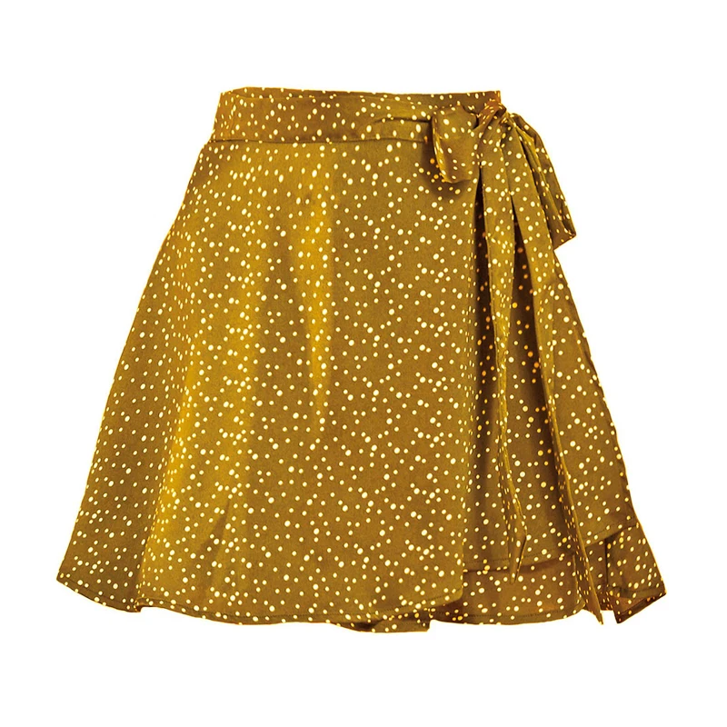 Wrap Green Satin Mini Skirt Women Ruffle Black Vintage Style Korean Silk Pink Skirts Short Kawaii Lolita Clothing Summer Beach 6