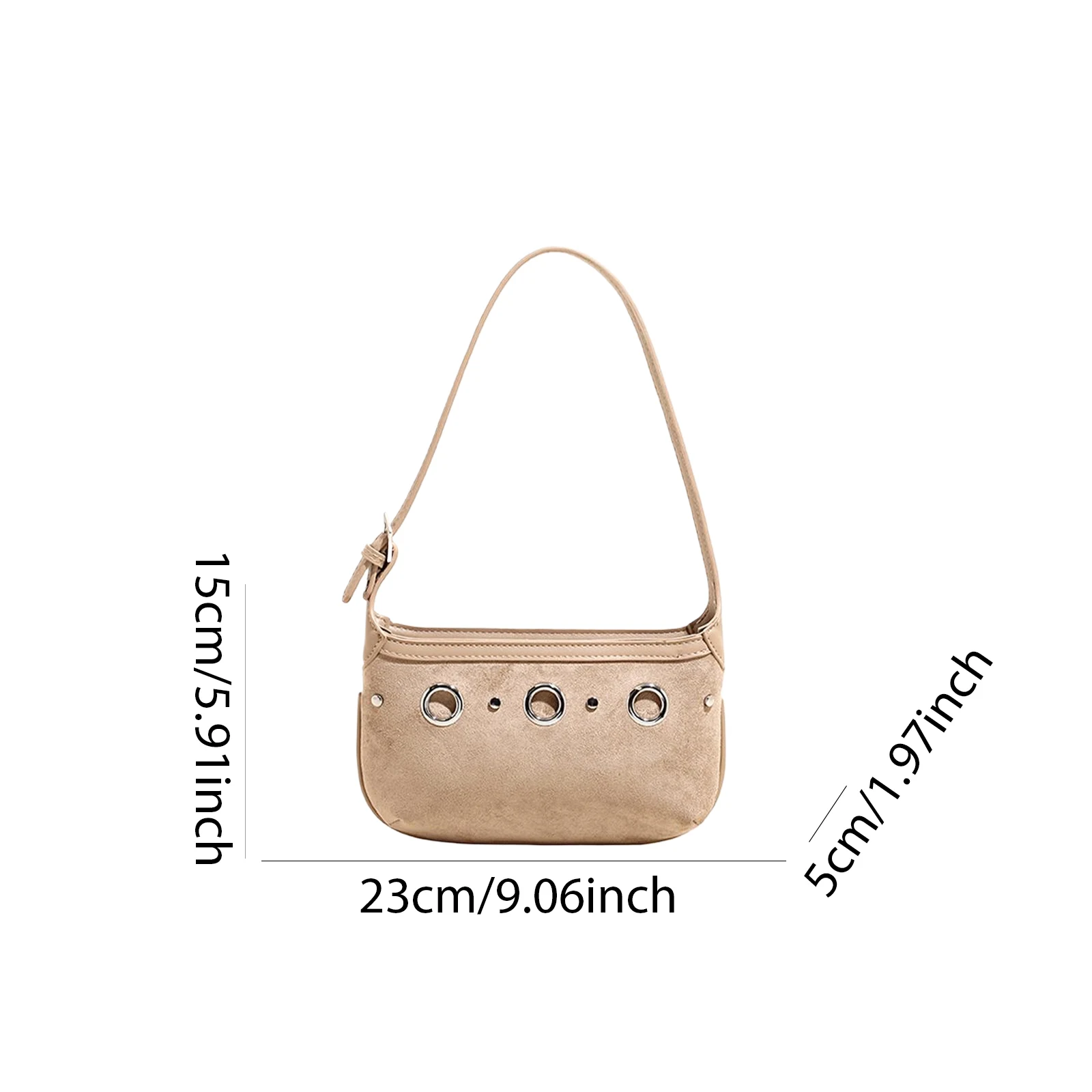 Women Faux Suede Underarm Shoulder Bag Single Shoulder Armpit Bag Simple Shoulder Handbag for Travel Shopping Work Daily Use