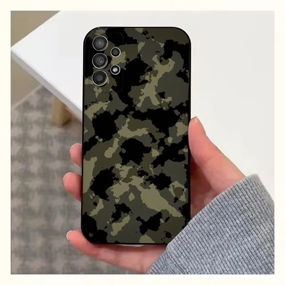 Stylish Camouflage Soft Silicone Phone Case - Black Cover