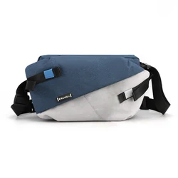 Enhanced Nylon Panelled Unisex Waist and Crossbody Travel Bag (Grey No pendants)
