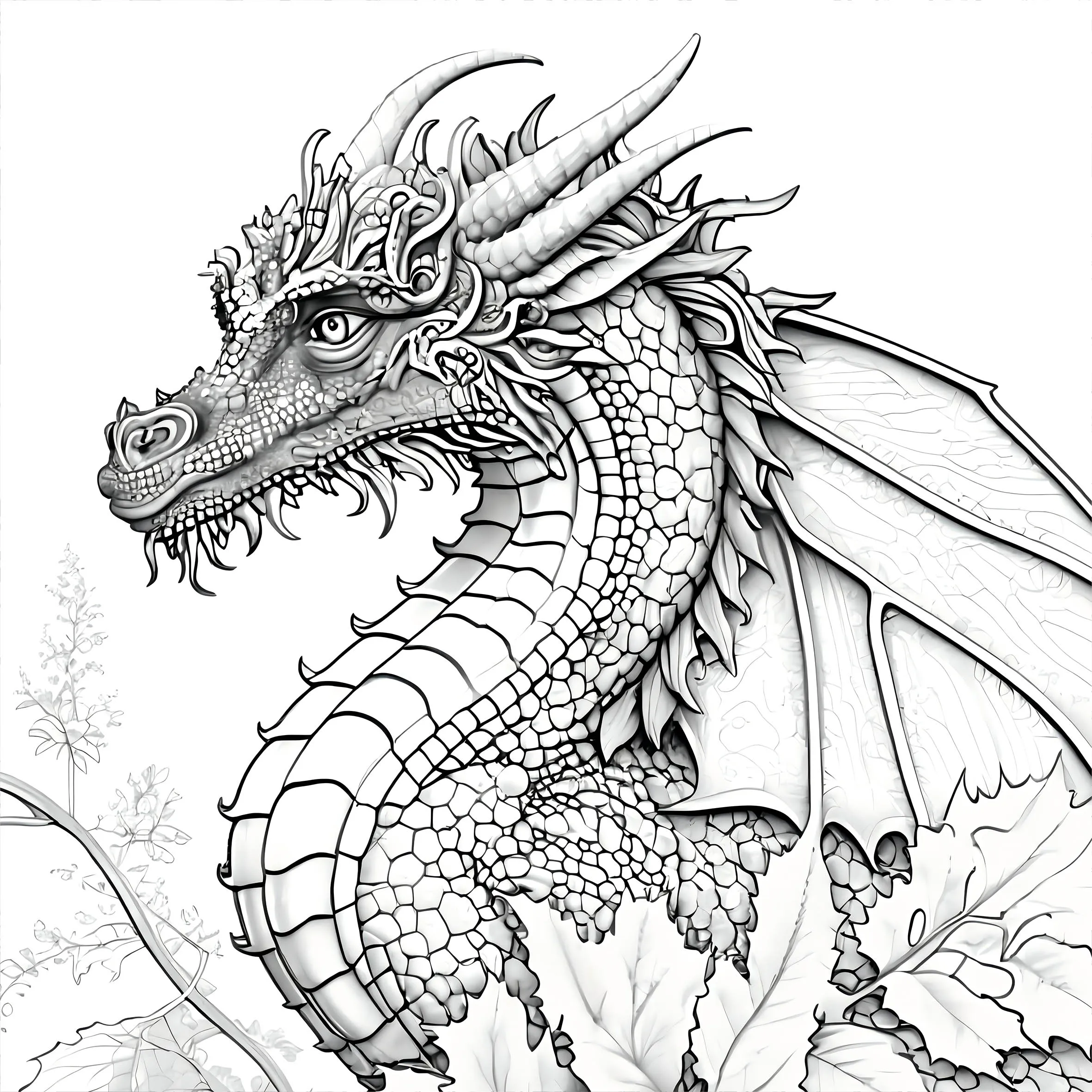 1 Stück Drachen-Malbuch, 20 Seiten, Malbuch für Erwachsene mit Tiermotiven, kreatives, inspirierendes, stressabbauendes, entspannendes Kunst-Malbuch – Detail 4