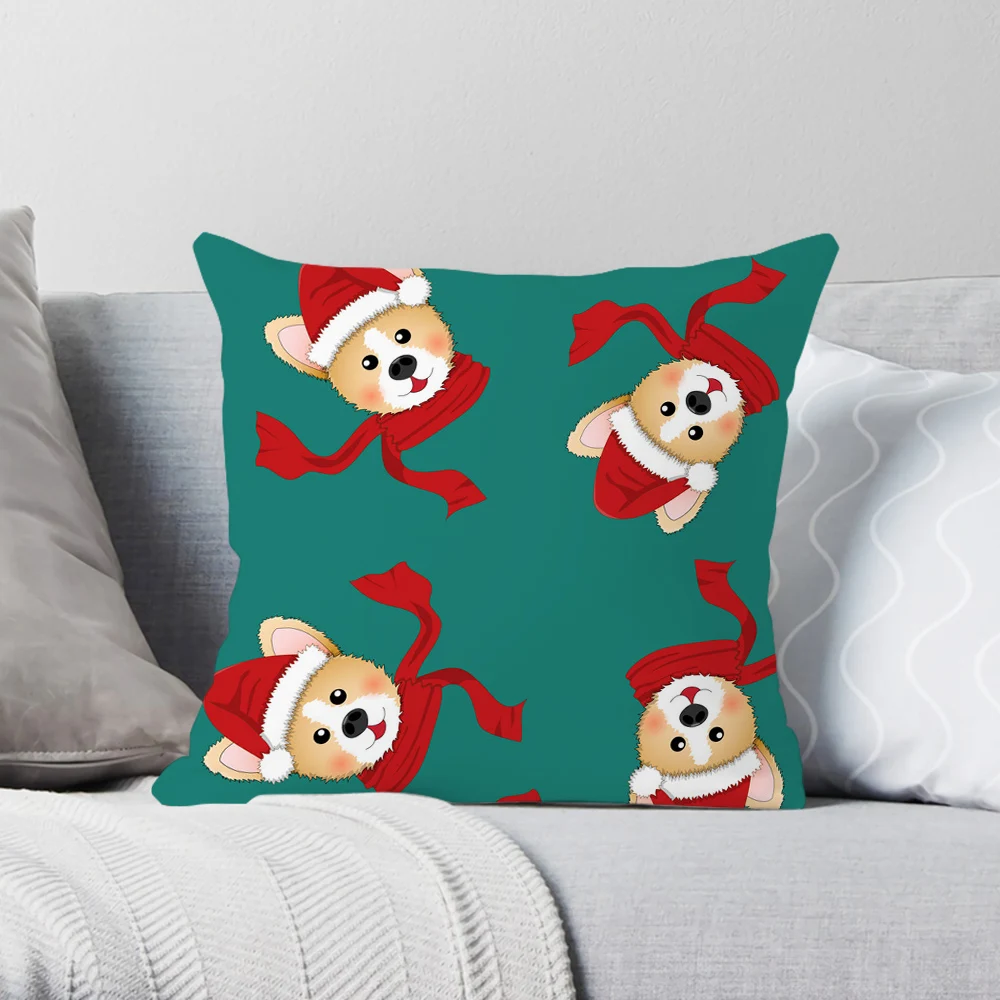 

CLOOCL Christmas Dog Pillowcase Pillow Cover for Seat Living Room Sofa Home Decor Pillow Case 3D Print Polyester Cushion Cover