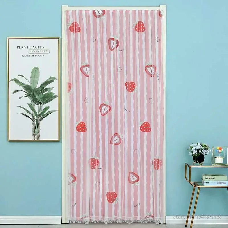 Creative Anti-Mosquito Hanging Door Curtain, Home Decor Free Punching Yarn, Self-adhesive, Bedroom Fabric Kitchen Partition, 1Pc