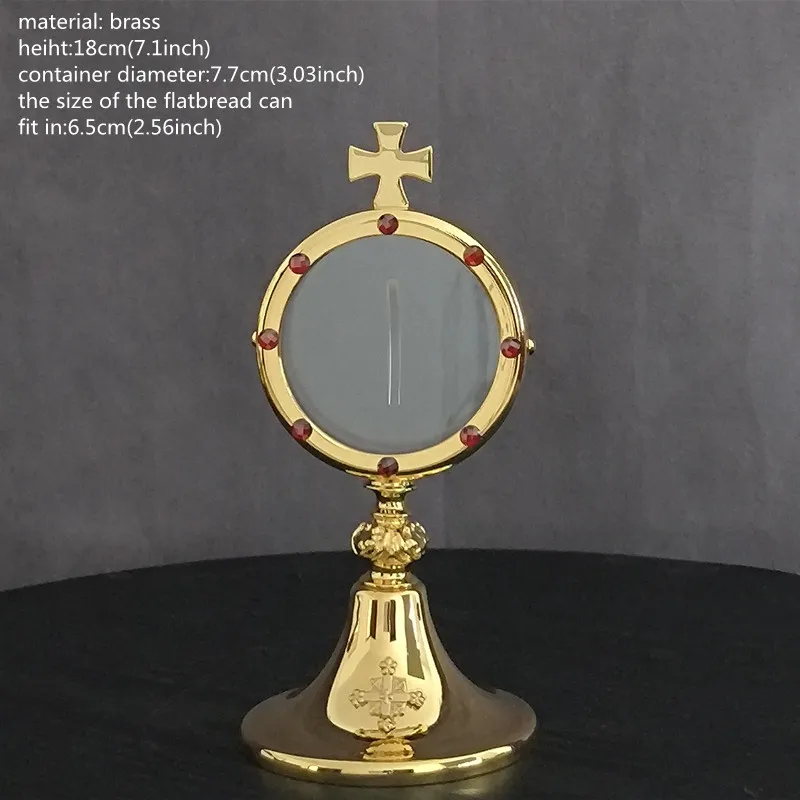 Holy Box Gold Plated Holy Box for Home Decoration Holy Monstrance Catholic Church Supplies Religious Box Christian Supplies