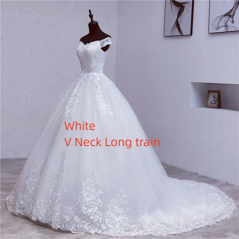 V Neck White Train