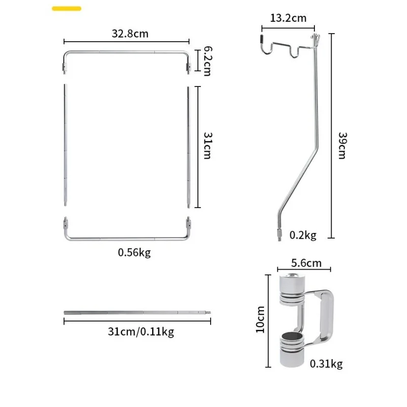 Outdoor IGT Table Supply Portable Light Pole Bracket Stainless Steel Desktop Bracket Camping IGT Table Accessories camping table bracket