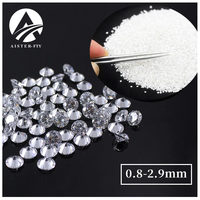 1.0ct / Pack Super White D Color 3EX Small Size Moissanite Loose Stones 0.8-2.9mm Pass Diamond Tester DIY