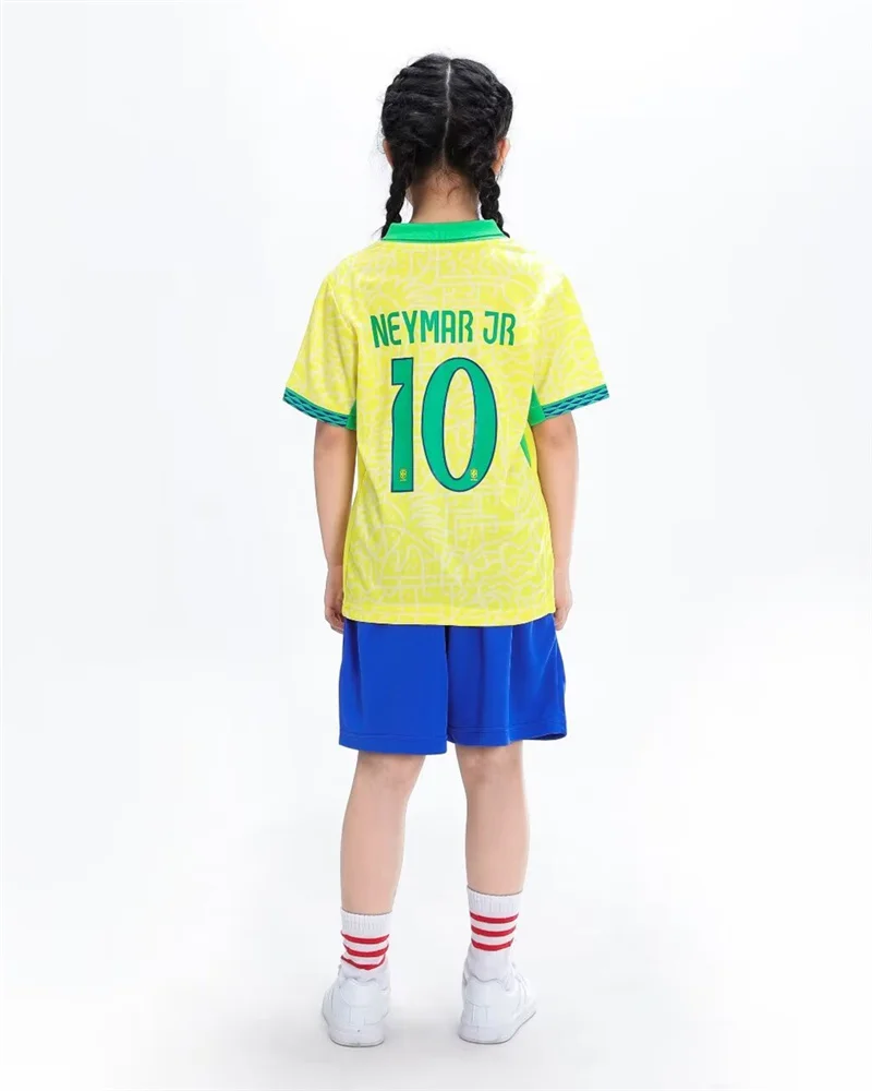 adult children's clothing set Football sport Uniforms boy girl Brazilian Fans Jersey Training wear games kits Leisure shirt