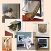 Dog Cat Flap Door with 4 Way Security Lock Flap Door for Dog Cats Kitten ABS Plastic Small Pet Gate Door Kit Cat Dogs Flap Doors 3