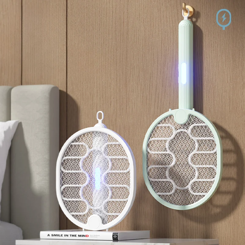 Multifunzione 2 In 1 Racchetta Elettrica Per Zanzare Ricaricabile Usb Anti Fly Zanzare Scacciamosche Led Night Light Trap Bug Zappers Home