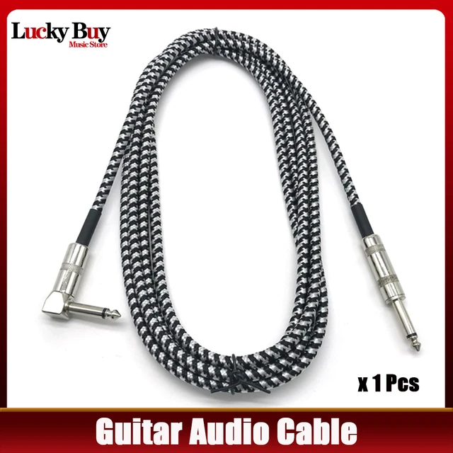 Electric Guitar Audio Cable 6M 3 Meters Bass Guitarra Cable Jack Cord 1/4  Inch Straight to Angle Plug Cable - AliExpress