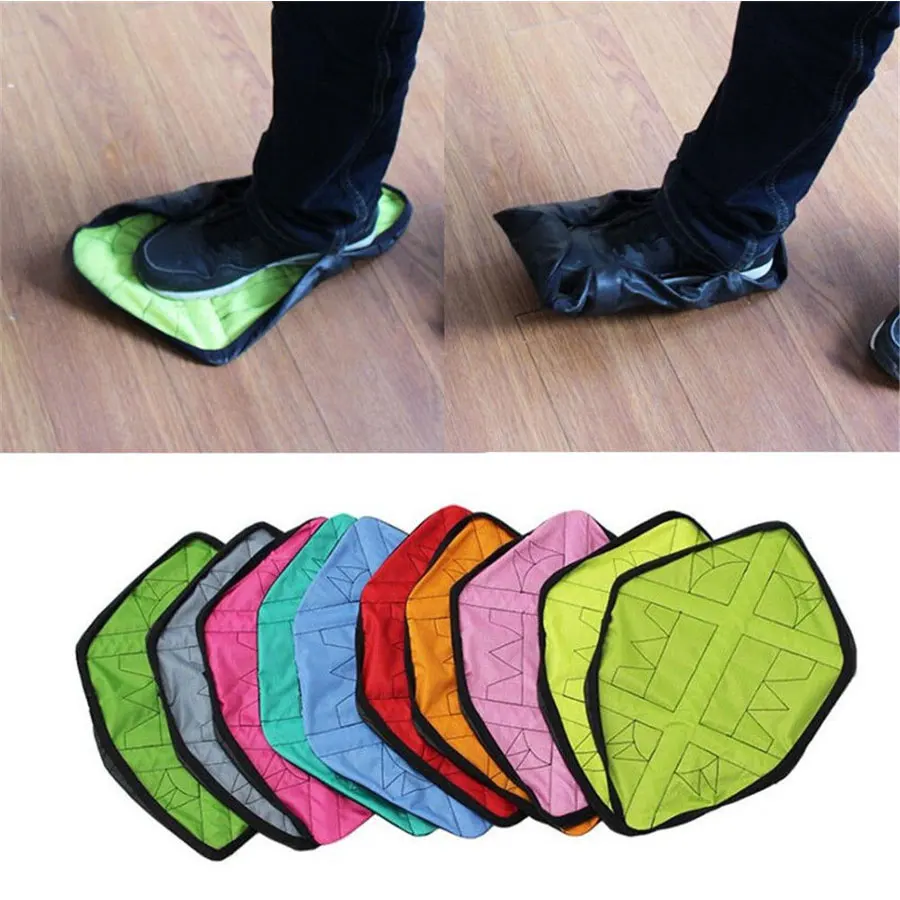 Details about   1 Pair Reusable Automatic Overshoes Shoe Covers Sock Auto-Package Shoe Covers K% 