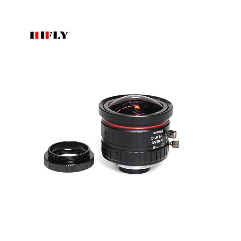 HIFLY 1/1.8인치 10MP 2.8mm 광각 수동 고정 초점 C 마운트 머신 비전 산업용 렌즈