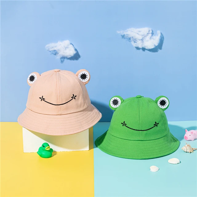 Parent-Kid Frog Bucket Hat Panama Fishing Hat Cartoon Cute Hats For Women  Men Bob Chapeau