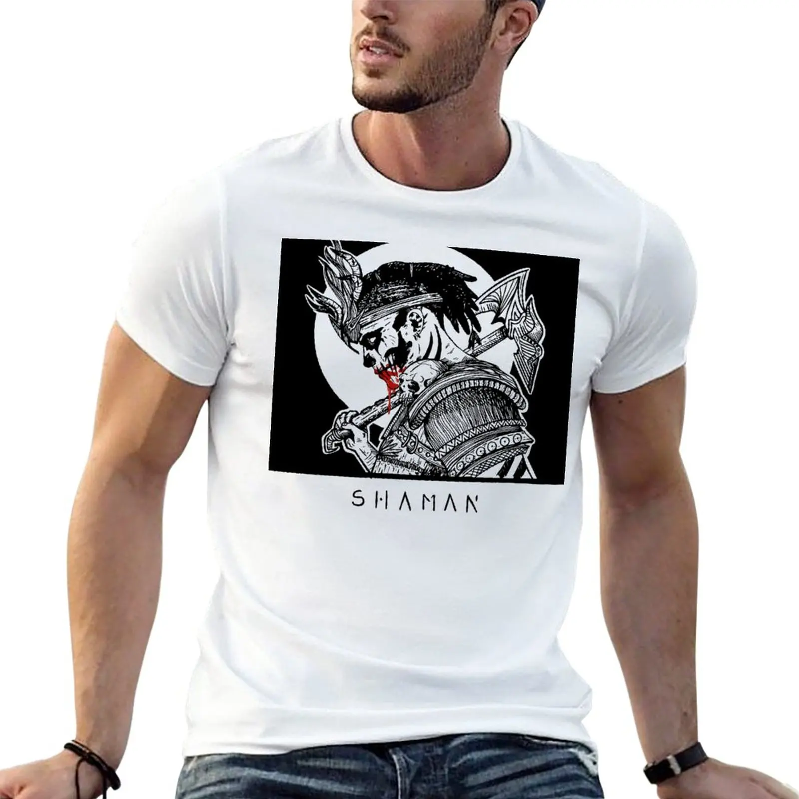 

Shaman T-Shirt summer tops heavyweights funnys sports fans mens t shirts casual stylish