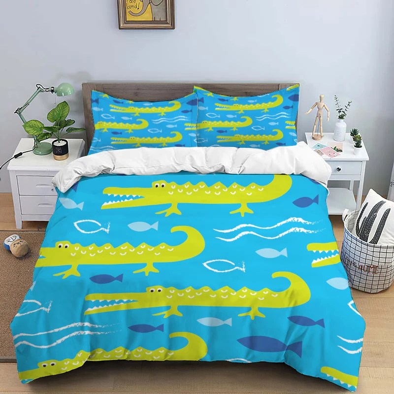 

Cartoon Art Print Three Piece Bedding Set Fashion Article Children or Adults for Beds Quilt Covers Pillowcases Bedding Set
