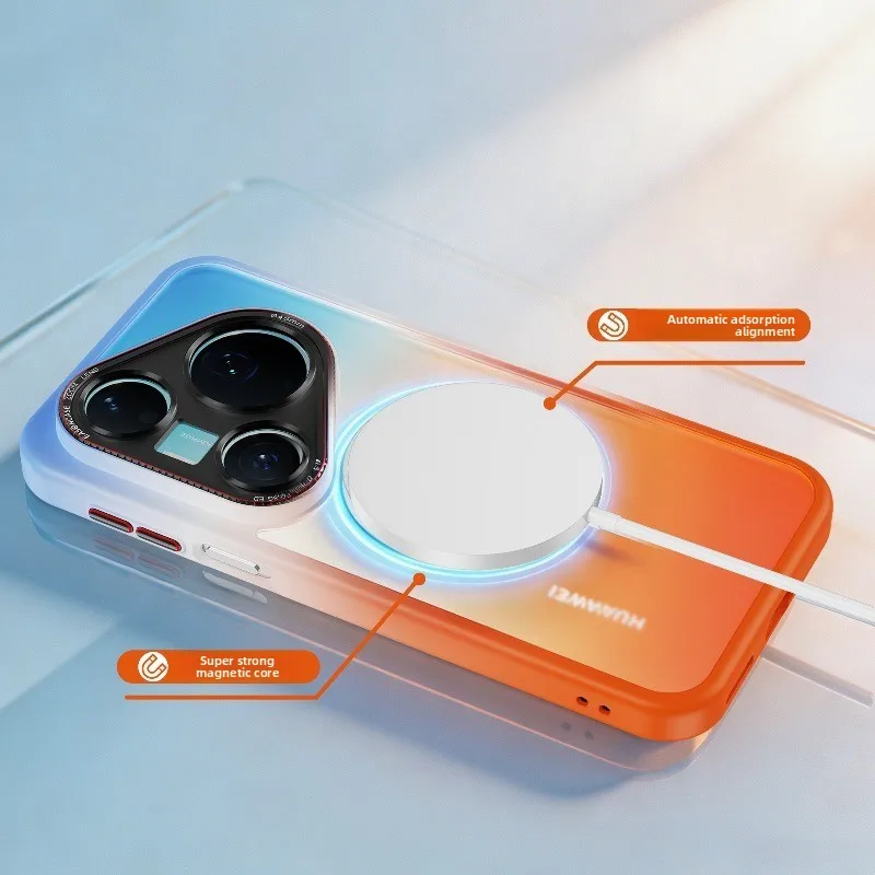 Sleek Magnetic Frosted Acrylic Case - Shockproof & Compatible with Wireless Charging