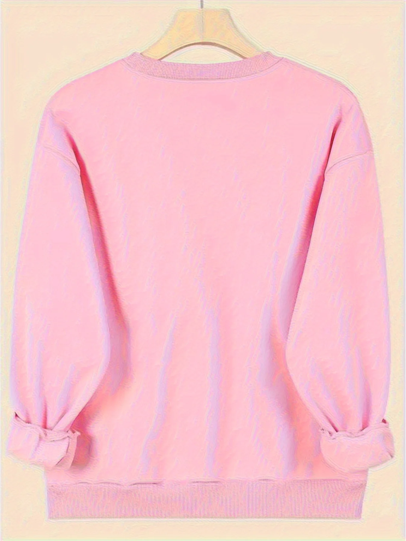 Women's Autumn and Winter Loose Casual Cartoon Zipper Bear Pattern Printed Velvet Long-Sleeved Round Neck Sweatshirt Pullover