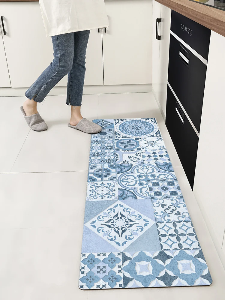 BESTPRO Flannel Floor Mats Soft Non-slip Kitchen Carpet Bohemia Entrance Door Mats for Bedroom Living Room Bathroom