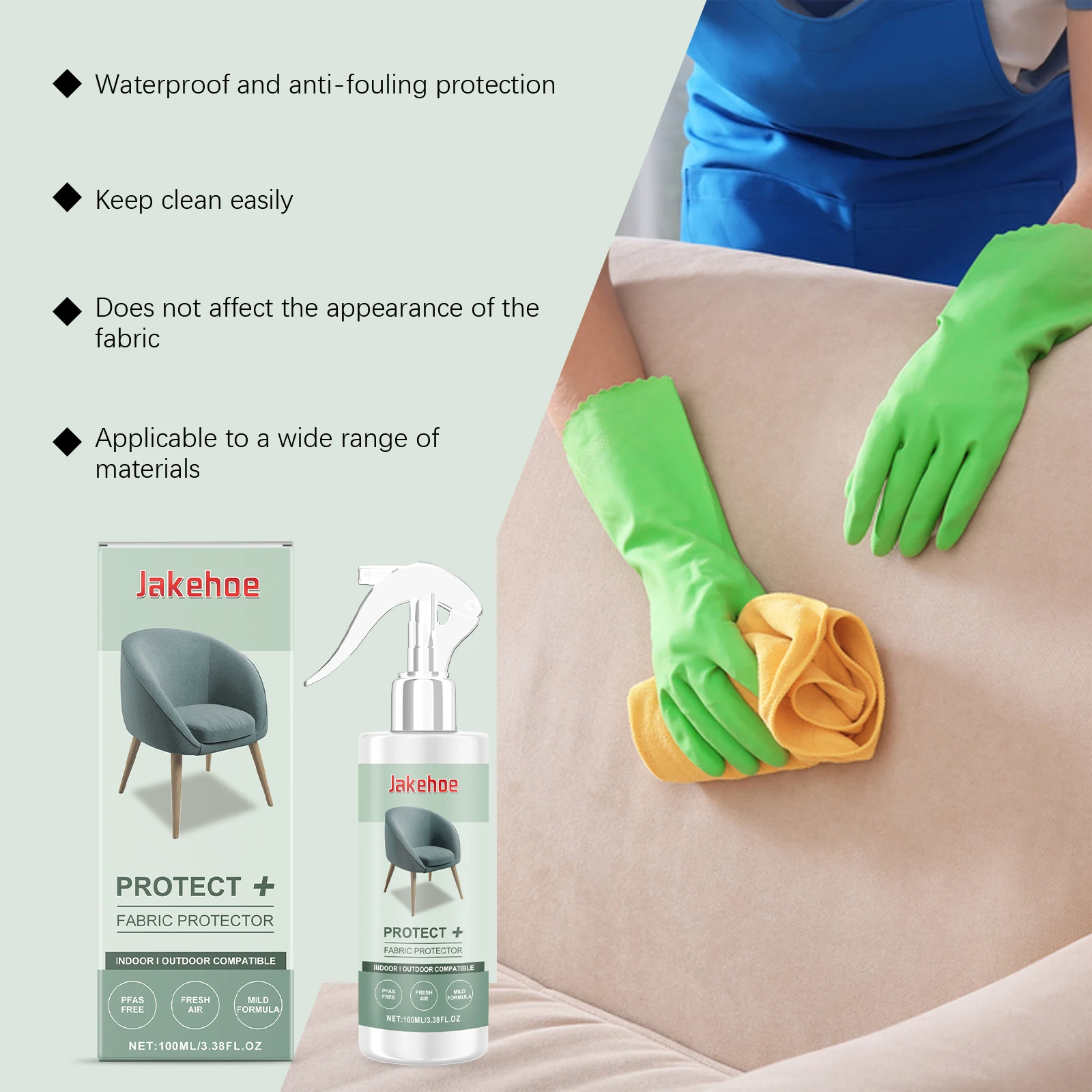 Fabric Protector Spray Waterproof & Stain-Resistant Long-Lasting Protection of Clothing and Sofa