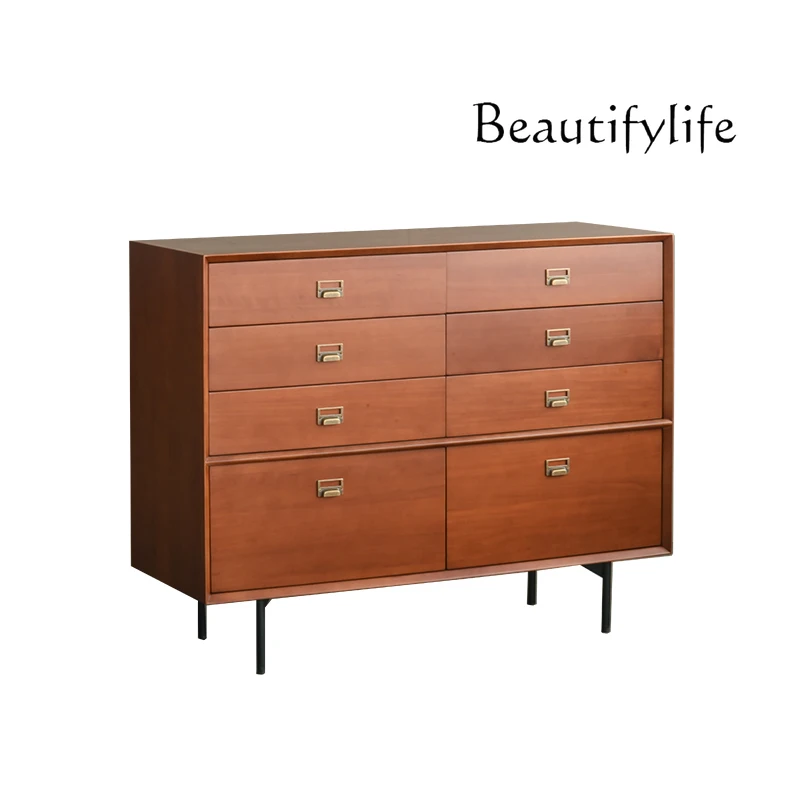 

Nordic Solid Wood Chest of Drawer Bedroom Storage Organizer Living Room Clothes Closet Simple Modern Storage Cabinet