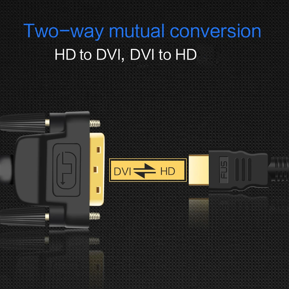 HDMI Cable DUPILINK HDMI-compatible to DVI Cable DVI HDMI-compatible Cable Adapter Gold Plated For HDTV DVD Projector PS5 4 3 TVBOX