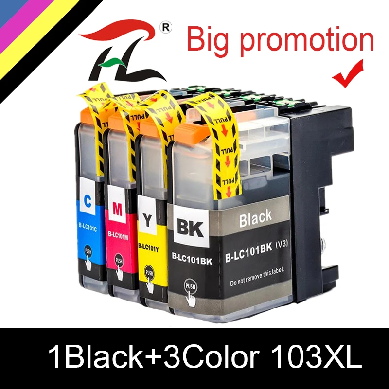 ink cartridges HTL LC101 LC103 XL Ink Cartridge for Brother DCP-J152W MFC-J245 MFC-J285DW MFC-J4610DW MFC-J4710DW J450DW J475DW J470DW Printer black ink cartridge