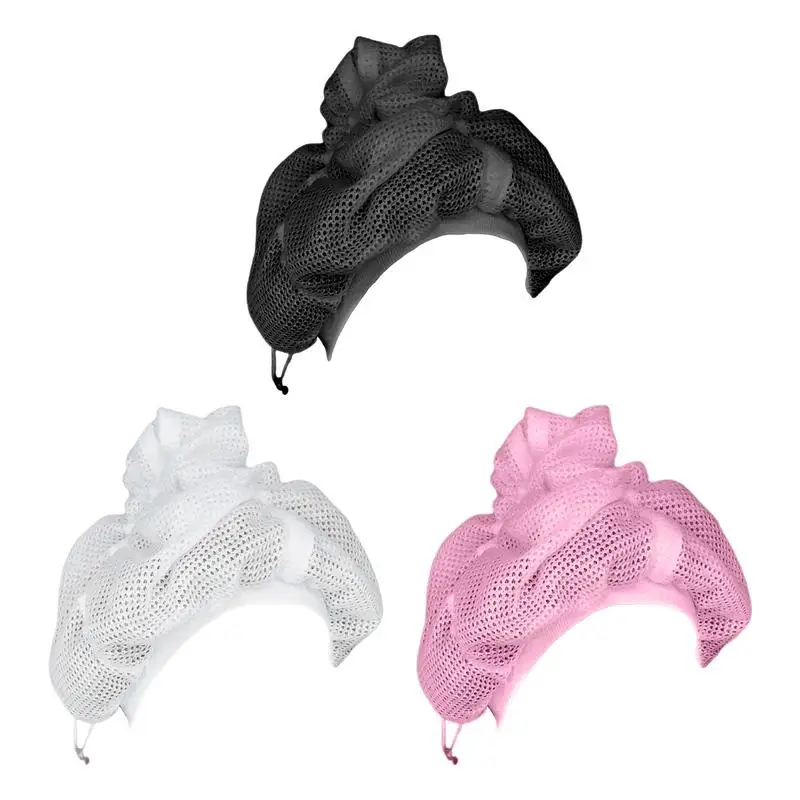 Net Plopping Caps For Drying Curly Hair Shower CapAdjustable Net Plopping Bonnet Quick Drying Hair Towel Hats Bath Accessories