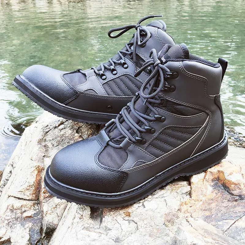 Fishing Shoes Rubber or Felt Sole Outdoor Hunting Fishing Boots Upstream Non-slip Reef Rock Shoes Fly Waders