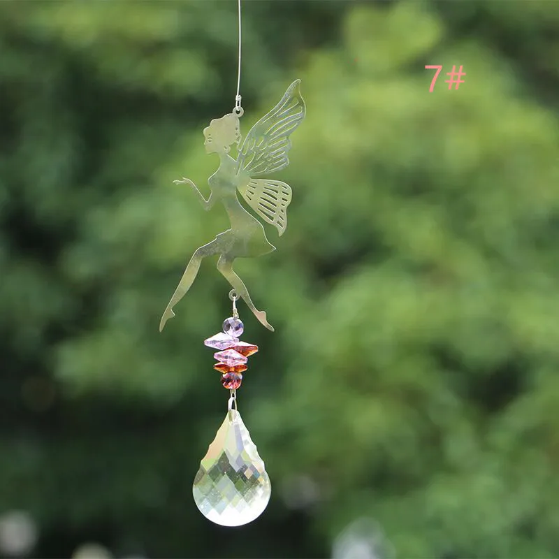 

Crystal Suncatcher Prisms Hanging Angel Rainbow Chaser Window Wind Chime Car Hanging Pendant Home Garden Decoration