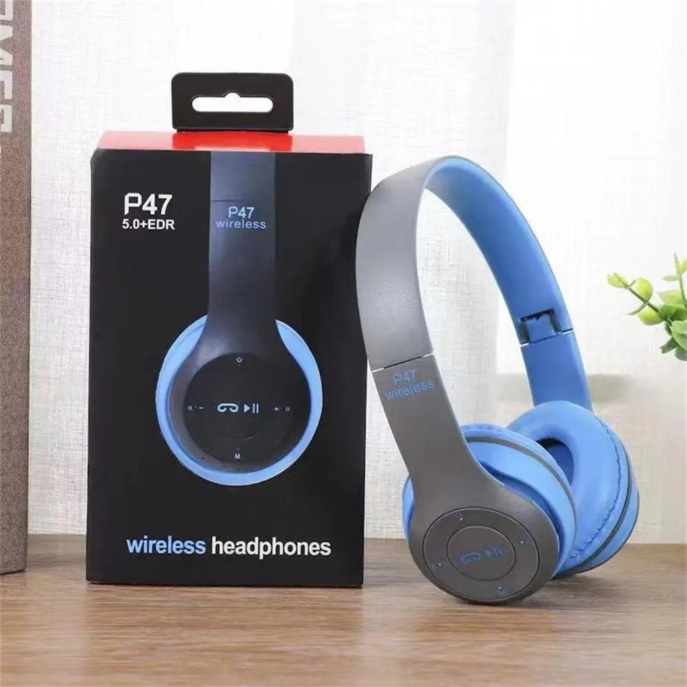 P47 Folding Series Wireless Headsets On-Ear Stereo Earphones Longer Playtime USB Charging For Smart Phone Computer Laptop