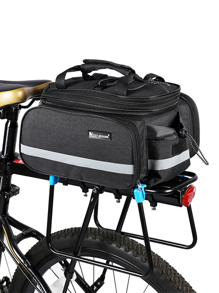 WEST BIKING 10-25L MTB Gepäckträgertasche 3-in-1 Fahrrad-Hecktasche Reflektierende Handtasche mit Regenschutz Bikepacking-Zubehör – Detail 20