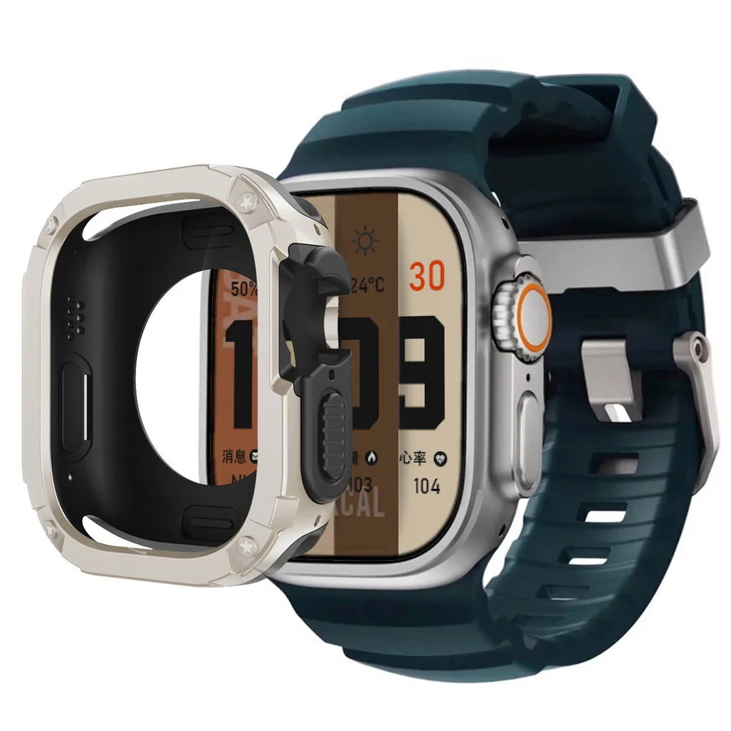Sport Silicone Strap with TPU+PC Protective Bumper Case