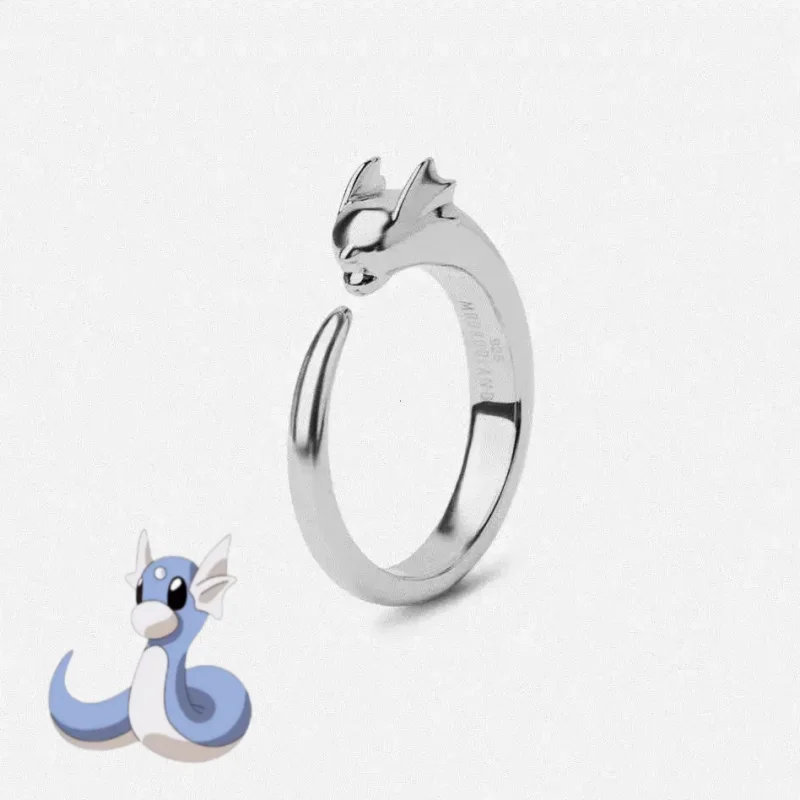 Pokemon Dratini Couple Ring S925 Silver Anime Peripheral Opening