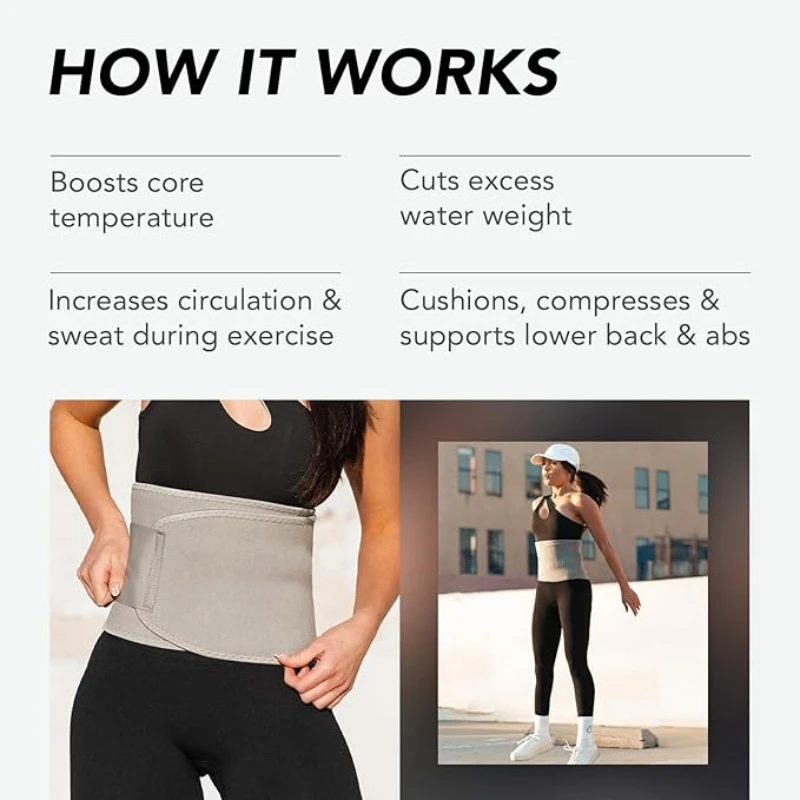 Waist Trimmer for Women and Men-Sweat Band Waist Trainer for High-Intensity Training & Workouts, 4Sizes